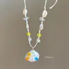 Collar Redondo de Concha Estilo Isla Romántico, Lujo Ligero y Sensación de Alta Gama, Cadena para Clavícula, Accesorio Versátil de Nicho para Vacaciones en la Costa para Mujeres