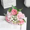 Mille-feuille de Bayas Peonía Flor Artificial Flores de Boda Acabado de Alta Gama Ramo de Flores Falsas Arreglo Floral Fabricante de Arreglos Florales Venta al por Mayor