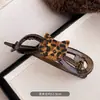 Pinza retorcida con estampado de leopardo para gato, linda y adorable, para mujer, diseño único con un toque de alta gama, pinza recta para la parte trasera de la cabeza para peinar