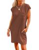 Transfronterizo Europeo y Americano 2025 Estación Independiente de Amazon Giktok Informal Deportivo Cuello Redondo Bolsillo de Solapa Pantalones Vestido Corto Holgado