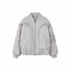 Chaqueta Desestructurada Coreana Chaqueta de Vuelo de Algodón Corte Limpio Corta Ancha Curva Solapa Cálida Chaqueta de Algodón Chaqueta para Hombres y Mujeres