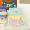 Mochila Grande Estilo Japonés Ins para Estudiantes de Secundaria, Femenina 2025 Nueva Linda Dulce Bloqueo de Color Doble Mochila