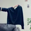 Cárdigan de punto de color avena, estilo coreano, cuello redondo, manga larga, top fino para mujer para usar como capa base en primavera y otoño, casual y adelgazante