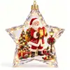 Adorno Colgante de Bola de Navidad Transparente Luminoso Bola de Cristal 3D Decoración Colgante para Ventana de Navidad Árbol de Navidad