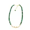 Novo Colar de Clavícula de Luxo Leve de Pérola Natural e Jade Inspirado em Vintage Único Estilo Ins