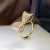 Anillo de lazo de micro circón Xiu Li de Rong Yu Fashion, anillo de vida invisible, anillo de apertura, accesorios de moda coreanos