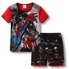 Roupa de Casa de Algodão para Menino de Manga Curta do Homem-Aranha Roupas Infantis Traje Primavera e Verão Roupas de Ar Condicionado Pijama Infantil Cartoon