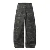 Calças de Trabalho Camufladas Vintage para Homens, Estilo Americano High Street, Multi-Bolsos, Calças Casuais Largas e Soltas, Tendência