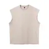 Colete de algodão 210G masculino americano gola pequena verão cor sólida simples casual camiseta regata de basquete masculina