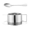 Conjunto de Xícara de Café e Pires Conjunto de Aço Inoxidável Criativa Copo de Café Estilo Europeu 304 Aço Inoxidável Xícara de Chá Simples