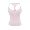 Camisole Lyocell Tencel de Alça Fina Costas Nuas para Mulheres, Novo Estilo de Verão, Slim Fit, Yoga Fitness, Costas Bonitas