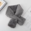 Bufanda Cruzada Estilo Coreano Cálida para Estudiantes Invierno para Mujer Cuello de Piel Sintética Peluda Nuevo Estilo Protección para el Cuello Bufanda Pequeña
