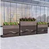 Caja de Flores Luminosa de Acero Inoxidable Famosa en Internet, Soporte de Flores para Barandilla de Tienda Comercial Municipal, Maceta Móvil para Balcón Interior del Hogar