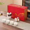 Taza de Té Rápida Yuan Shan Portátil para Exteriores Viaje Fabricante de Té para Coche Juego de Té Kung Fu de Cerámica de Vidrio de Alto Valor Juego Pequeño