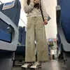 Calça de trabalho casual estilo coreano cáqui de perna larga para mulheres, novo modelo de verão, tamanho petite, emagrecedora, calça casual de perna reta