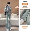 Micro-calça split para mulheres 2024 novo outono fina cintura alta estilo americano retrô calça flare para baixinhas