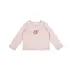 Ropa para niños Nuomi Wanzi, nuevo modelo de otoño 2026, top para niñas, versátil de algodón puro, cuello redondo simple, camiseta básica de manga larga