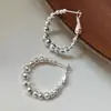 Brincos de Argola de Prata da Moda Coreana para Mulheres, Nicho de Luxo Leve, Simples e Elegantes, Sensação de Alto Padrão, Brincos de Agulha de Prata