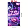 Nuevas Decoraciones de Cubierta de Puerta de Halloween Transfronterizas, Configuración de Escena de Halloween de Casa Embrujada de Horror con Huella de Mano, Bandera de Pancarta para Puerta Exterior