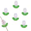 Pétalos de tulipán de vidrio con degradado colorido, hojas de flores, material de cuentas para bricolaje, pulseras, pendientes, accesorios de joyería