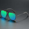 Gafas de sol cuadradas polarizadas de colores para hombre, nuevas 462, para conducir, montar a caballo, de metal, para pesca al aire libre, tinta