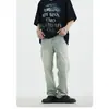 Jeans Hombres Estilo High Street Hip-Hop Retro Americano Lavado Básico Sueltos Pierna Recta Amarillentos Desgastados Ropa de Hombre