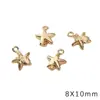 Cobre Relleno de Oro de 14K Incrustado con Zirconia Estrella de Mar Concha Medusa Colgante Pequeño Accesorios para Colgantes de Pulsera Collar DIY Hecho a Mano