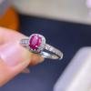 El Anillo de Rubí Natural es una Pieza Fina de Plata S925 Incrustado con Precisión con Baño de Oro de 18K Artesanía Piedra Principal 4*5mm