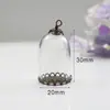 Joias DIY Acessórios Feitos à Mão Pingente com Tampa de Vidro Transparente Garrafa de Vidro Pingente com Base de Renda Fabricante de Pingentes Atacado