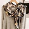 Bufanda Larga de Imitación Seda y Lana de Doble Cara y Doble Capa con Borde Biselado para Mujer, Primavera, Otoño e Invierno, con Correa Ancha, Bufanda Versátil