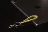 Llavero de langosta de cuero tejido círculo llavero de coche accesorios accesorios de llavero dorados creativos con cordón al por mayor