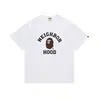 Fornecimento Atacadista Transfronteiriço de Marca Tendência de Comércio Exterior Algodão Puro Bape Cabeça de Macaco Tubarão Manga Curta Tubarão Macaco Camiseta