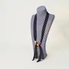 Colar Cachecol de Seda com Contas de Bolinhas Design de Nicho Feminino Corrente de Clavícula Ajustável Acessórios para Suéter