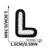 Parches Bordados en Inglés Qiansheng Mini con Borde Negro y Letra Blanca con Adhesivo Termofusible para Decoración de Ropa y Bolsos Venta al por Mayor
