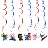 Banderines de Fiesta, Decoraciones Colgantes en Espiral, Decoraciones con Globos, Decoraciones de Papel para Fiesta de Cumpleaños con Temática Azul de Lilo y Stitch