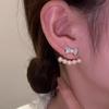Aretes de Lazo de Diamante Micro 2021 Nueva Moda Aretes con Sentido de Diseño Nicho Aretes Elegantes Coreanos para Mujer