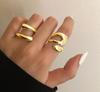 Europa y Estados Unidos anillo de articulación geométrico entrelazado exagerado retro transfronterizo ins estilo personalidad hip hop punk anillo abierto mujeres