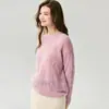 Hilo Herbalife ~25% Seda de Morera 75% Cachemira Suéter para Mujer Tejido de Punto Holgado Cuello Redondo Suéter de Punto Trenzado Ola