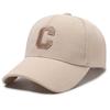 Boné de Baseball Tendência Casal Homens e Mulheres Letra C Bordada Boné de Baseball Mostrando o Rosto Pequeno Casual Combinável Proteção Solar Boné para Exterior