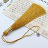Borla redonda de 12 cm con hilo dorado, estilo chino, hecha a mano, marcapáginas, borla, flecos, caja de regalo, colgante de abanico, adornos decorativos