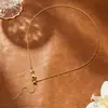 Corrente clavícula universal de aço titânio 45cm, corrente ajustável, colar de aço inoxidável, joias DIY de silicone, acessórios de pingente de contas