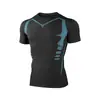 Ropa de Fitness de Manga Corta de Alta Gama Transfronteriza para Hombre, Camiseta Deportiva para Correr al Aire Libre, Ropa de Secado Rápido, Mallas de Entrenamiento de Cuello Redondo de Alta Elasticidad