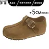 Zapatos Birkenstock auténticos de cuero para mujer, con aumento de altura, de cobertura total y suela gruesa, modelo nuevo otoño 2026, mocasines cómodos de suela blanda