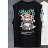 Camiseta sin mangas de verano para hombre Marca de moda estilo nacional para hombre Ins Chaleco deportivo de manga corta para entrenamiento Chaleco holgado para hombre