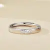 Anillos de Pareja de Plata de Ley S925 de Paz y Alegría, un Par de Anillos Ajustables Únicos con Texto Grabado Simple, Venta al por Mayor