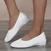 Zapatos de cuña para mujer, Tenis blancos, Zapatos tradicionales de tela de Pekín, Zapatos de suela blanda para enfermeras de hospital y farmacia, Zapatos de lona negros cómodos para mamás