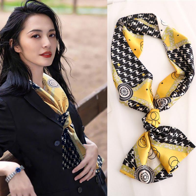 智贝主图_2明星同款细窄长条小丝巾女春秋洋气时尚韩国百搭韩