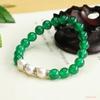Pulsera de Calcedonia Verde Natural Aiyu Pulsera de Perlas de Agua Dulce Fábrica de Cristal de Ágata Venta al por Mayor Dropshipping S3051701