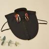 Cuello falso de gasa con bordado de mariposas de colores, ideal para uso casual y festivo, ideal para camisas de mujer.