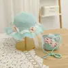 Sombrero de Paja de Sol para Niñas de Verano Sombrero de Sol de Playa con Protección Solar de Ala Ancha y Set de Bolso Princesa Dulce Floral para Niña Pequeña